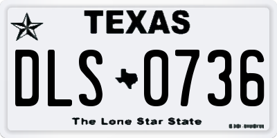 TX license plate DLS0736