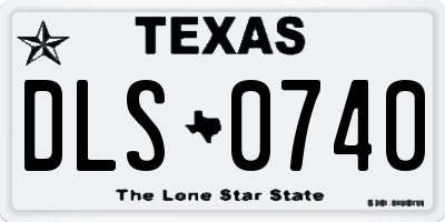 TX license plate DLS0740