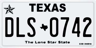 TX license plate DLS0742