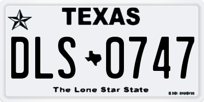 TX license plate DLS0747