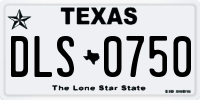 TX license plate DLS0750