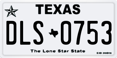 TX license plate DLS0753