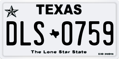 TX license plate DLS0759