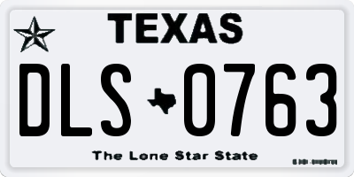 TX license plate DLS0763
