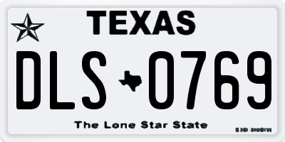 TX license plate DLS0769