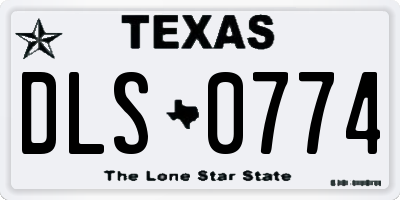 TX license plate DLS0774