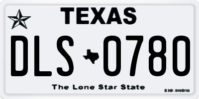 TX license plate DLS0780