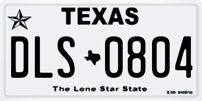 TX license plate DLS0804