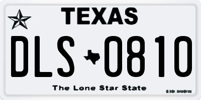 TX license plate DLS0810