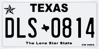 TX license plate DLS0814