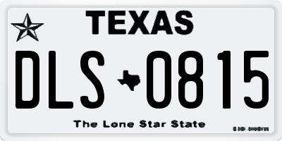 TX license plate DLS0815