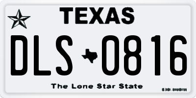 TX license plate DLS0816