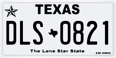 TX license plate DLS0821