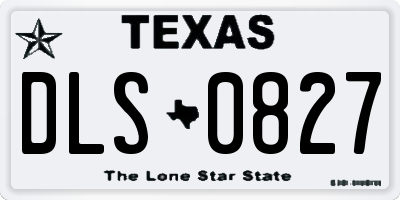 TX license plate DLS0827