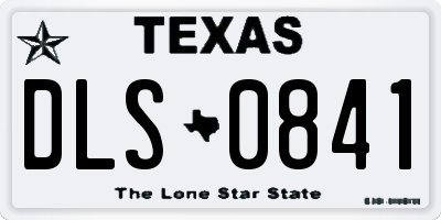 TX license plate DLS0841
