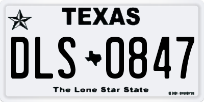 TX license plate DLS0847