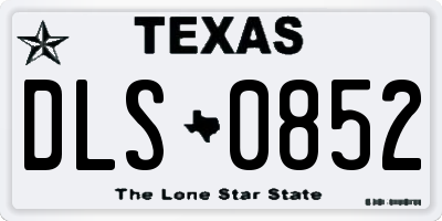TX license plate DLS0852