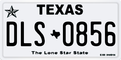 TX license plate DLS0856