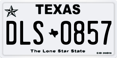 TX license plate DLS0857