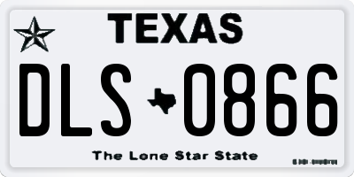 TX license plate DLS0866