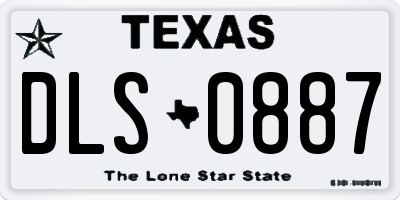 TX license plate DLS0887