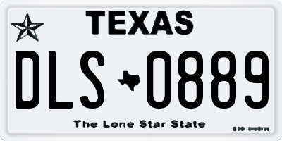 TX license plate DLS0889