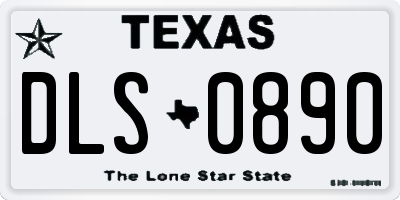TX license plate DLS0890