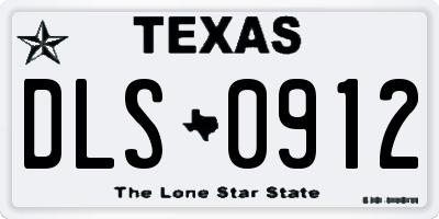 TX license plate DLS0912