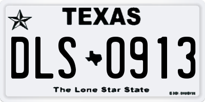 TX license plate DLS0913