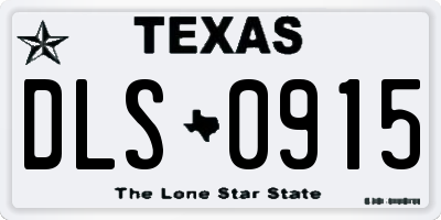 TX license plate DLS0915