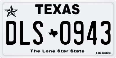 TX license plate DLS0943