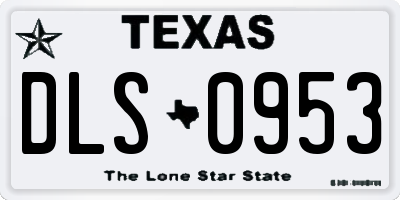 TX license plate DLS0953
