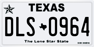 TX license plate DLS0964