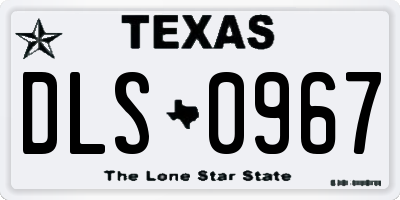 TX license plate DLS0967