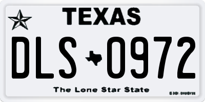 TX license plate DLS0972