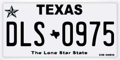 TX license plate DLS0975