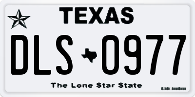 TX license plate DLS0977