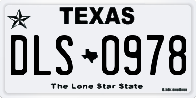 TX license plate DLS0978