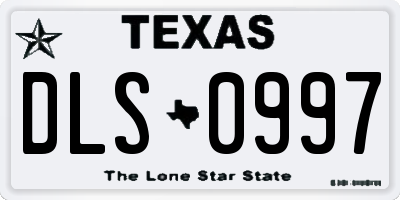 TX license plate DLS0997
