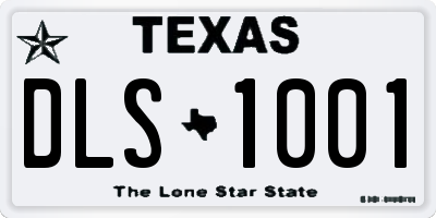 TX license plate DLS1001