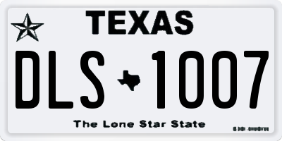 TX license plate DLS1007