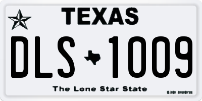 TX license plate DLS1009