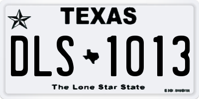 TX license plate DLS1013