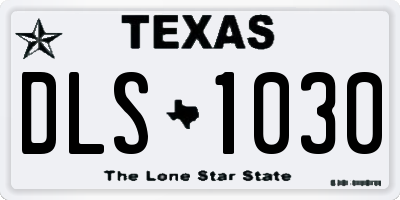 TX license plate DLS1030
