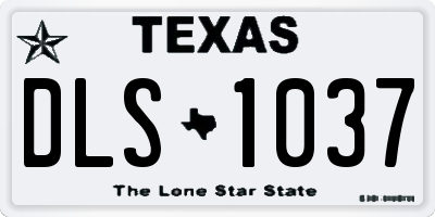 TX license plate DLS1037