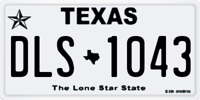 TX license plate DLS1043