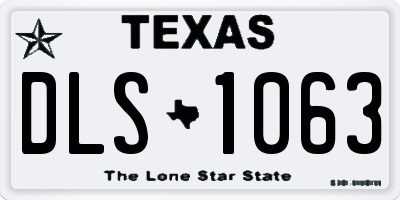 TX license plate DLS1063