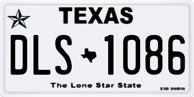 TX license plate DLS1086