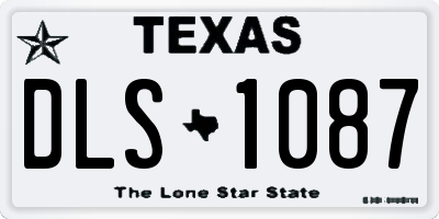 TX license plate DLS1087