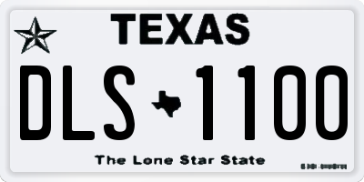 TX license plate DLS1100